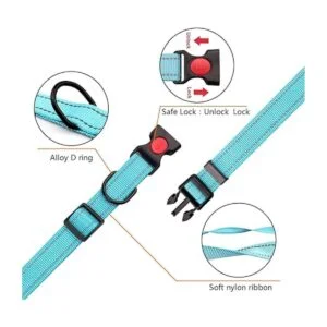 Juego de collar y correa reflectante para perro con_2