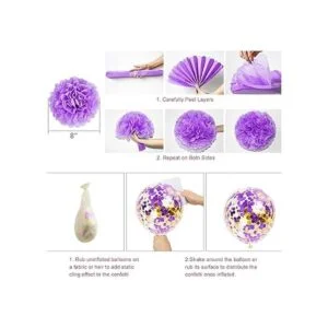 Ouddy Decoraciones de cumpleaños moradas para mujeres y_3