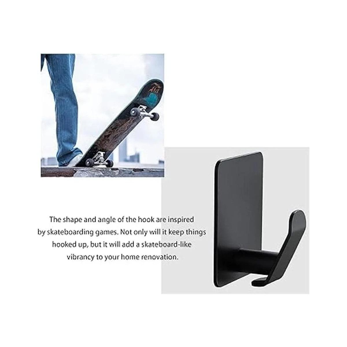 Taozun Ganchos adhesivos ganchos negros para toallas_3