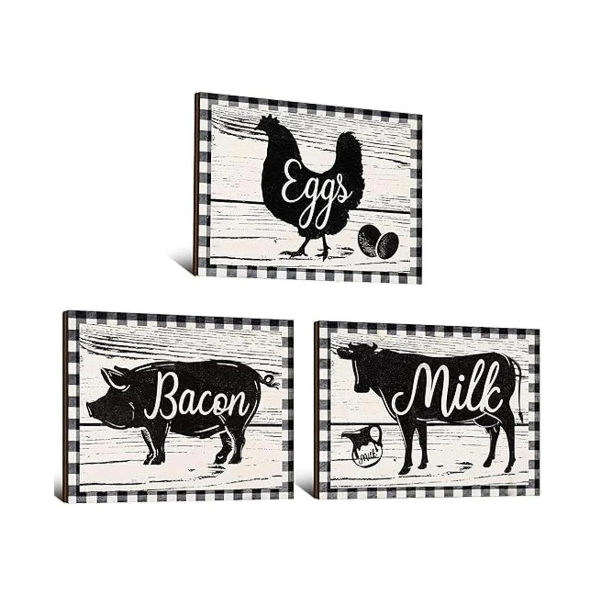 3 piezas de decoración de granja gallo de vaca y cerdo_1