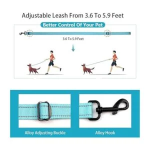 Juego de collar y correa reflectante para perro con_3