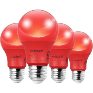 EDISHINE Paquete de 4 bombillas rojas bombilla LED A19_1