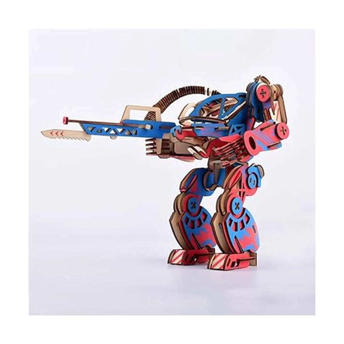 Rompecabezas de madera 3D DIY Robot mecánico modelo de_5