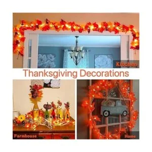 YEGUO Guirnalda de otoño iluminada con decoración de_5