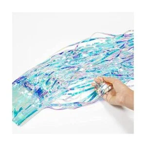 Cortinas iridiscentes de flecos de oropel para fiesta de_5