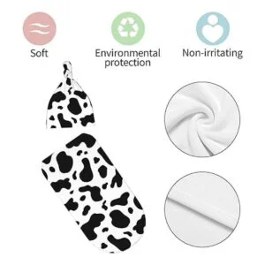 Manta de bebé con estampado de vaca para recién nacidos_6