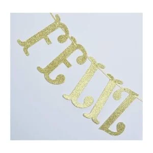 Feliz Cumpleaños con purpurina dorada decoración de_3