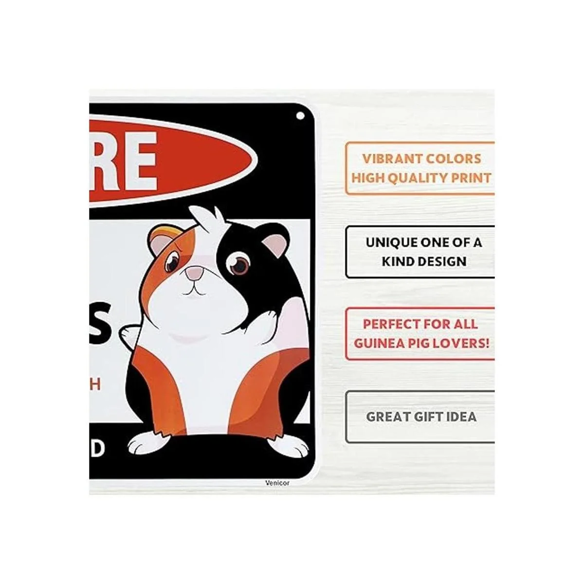 Venicor Letrero decorativo de conejillo de indias 8 x 12_3