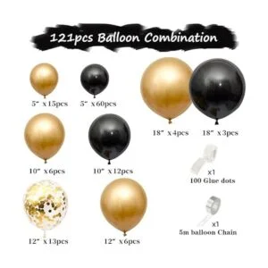 Beliueyes Kit de arco de guirnalda de globos color negro y_4