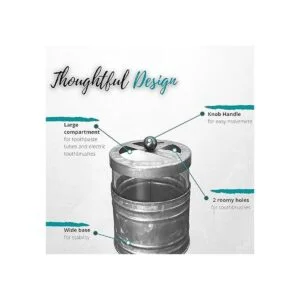 Porta cepillo de dientes rústico de vidrio y metal_5