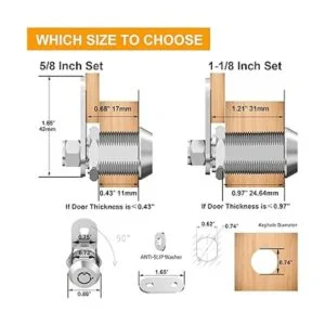 Paquete de 2 cerraduras de leva con llave igual_2