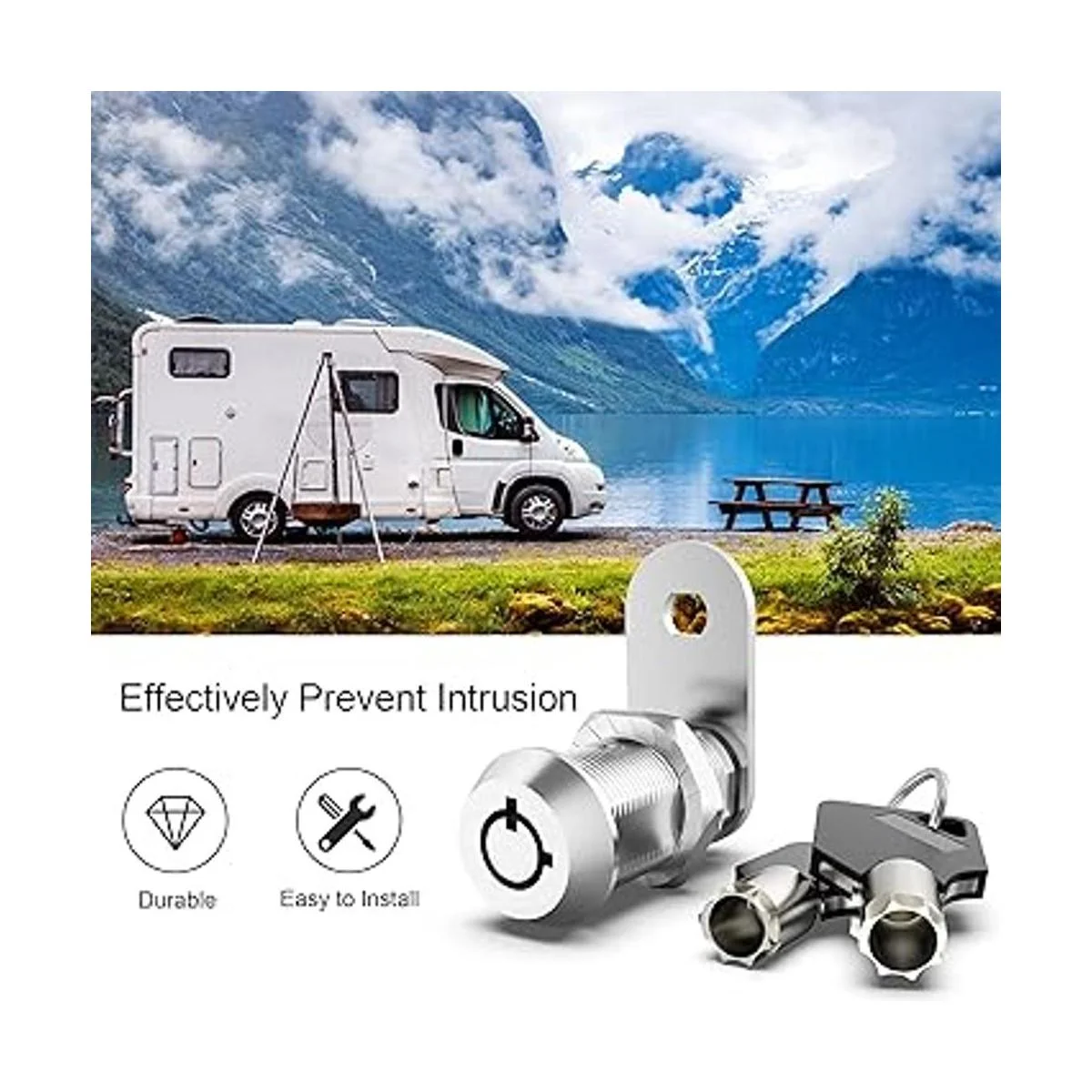 Paquete de 2 cerraduras de leva con llave igual_4