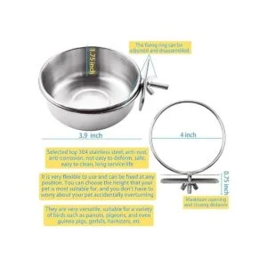 MotBach 3 tazas de acero inoxidable para alimentación de_2