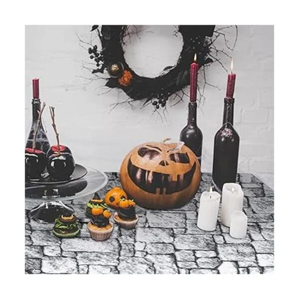 Manteles de pared de piedra fundas de mesa de Halloween_5