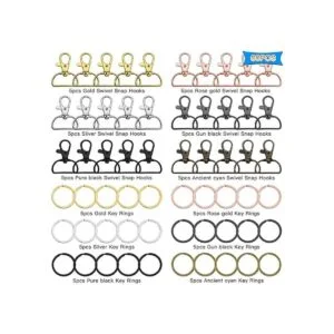 60 ganchos giratorios con llaveros ganchos de metal para_2