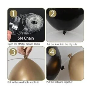 Beliueyes Kit de arco de guirnalda de globos color negro y_6