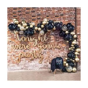 Beliueyes Kit de arco de guirnalda de globos color negro y_3