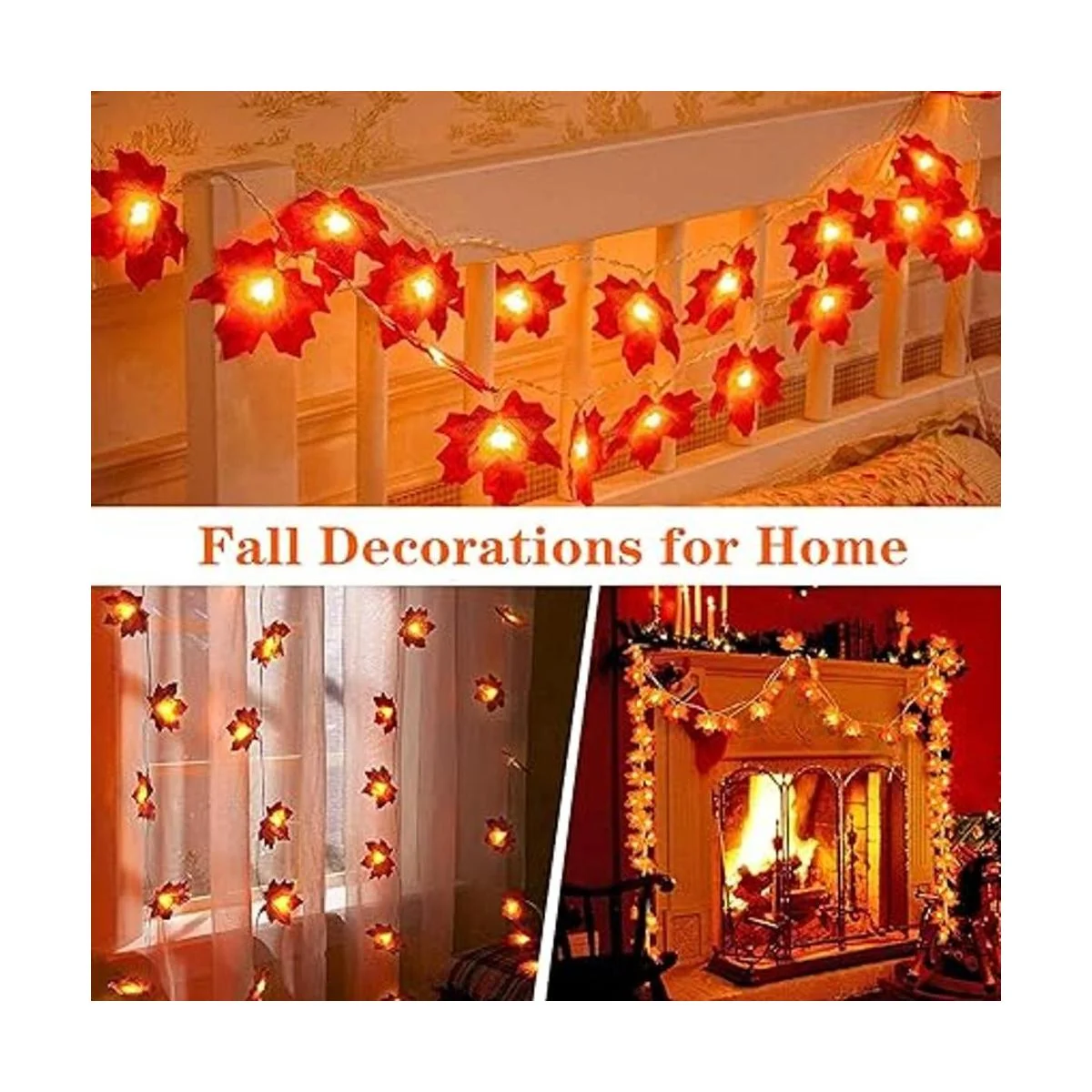 YEGUO Guirnalda de otoño iluminada con decoración de_3