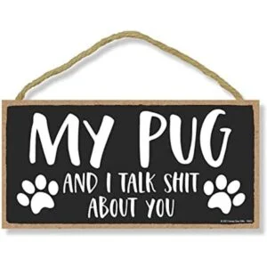 Honey Dew Gifts My Pug and I Talk Shit About You 10 x 5_1