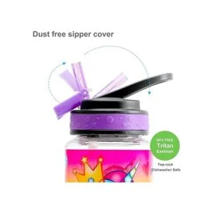 HomTune Bonita botella de agua con popote para niños en la_3