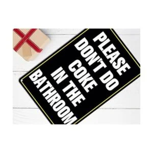 ALREAR Divertida decoración de baño bandera de metal para_7