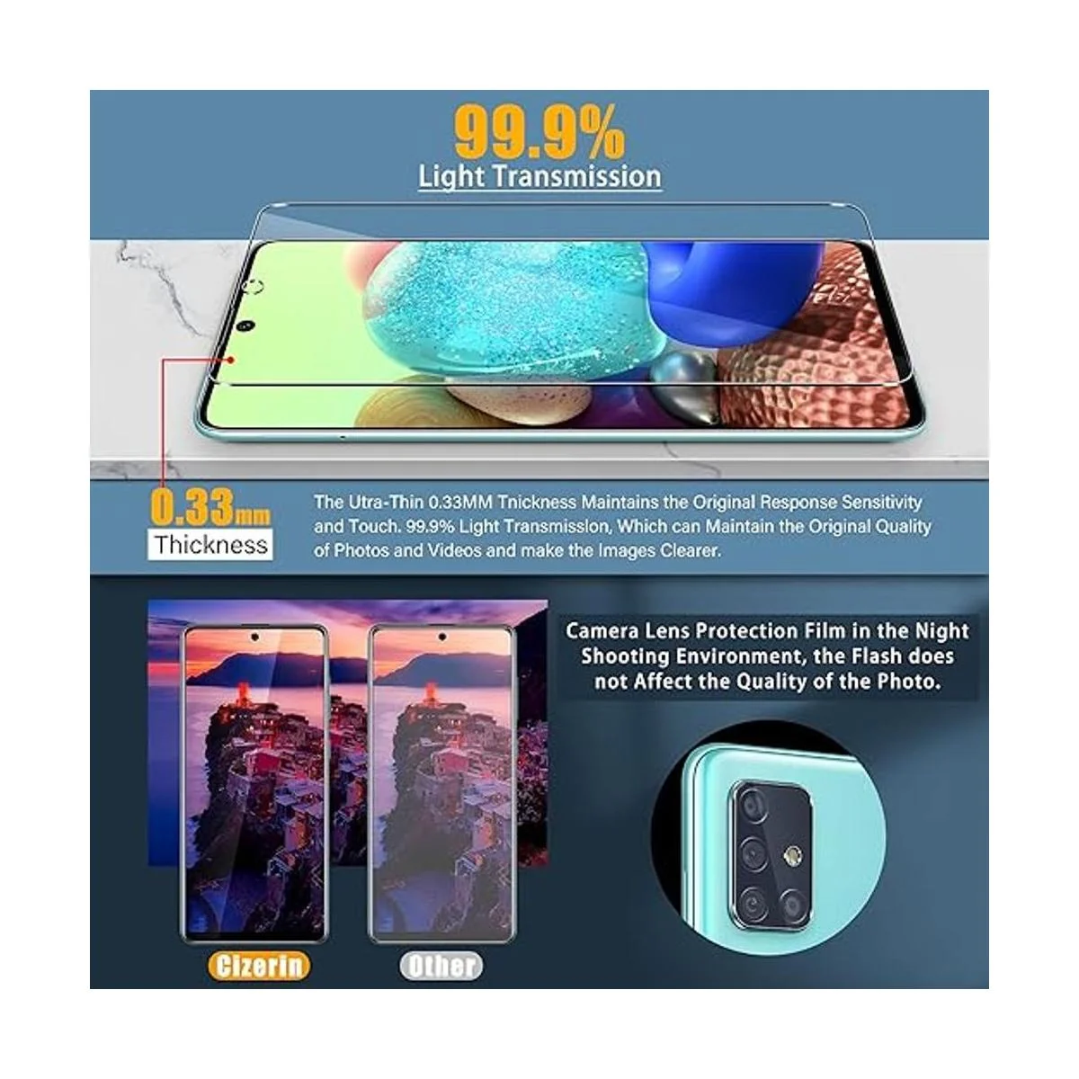 Protector de pantalla de cristal templado de Cizerin para_4