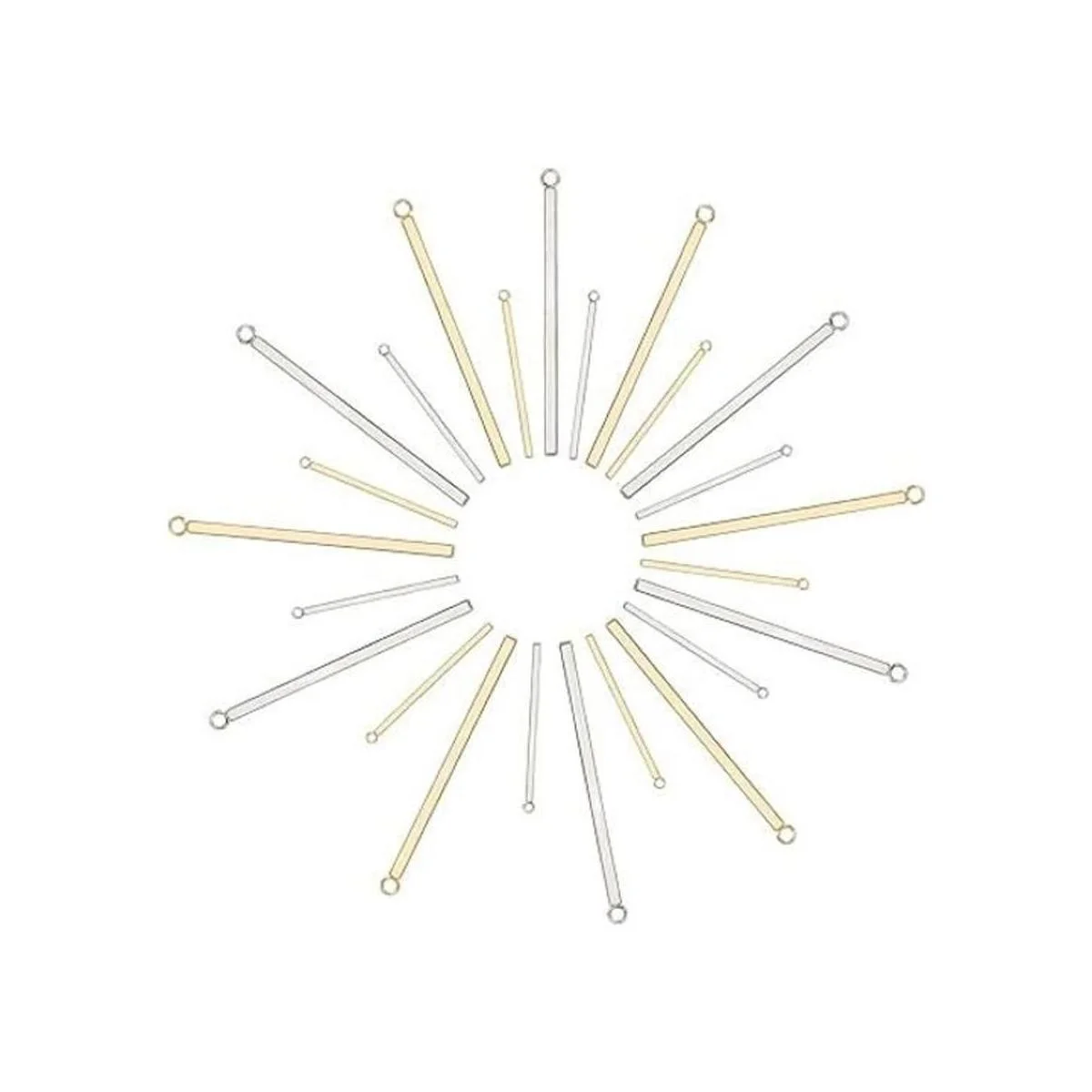 24 colgantes de acero inoxidable con forma de barra de_1