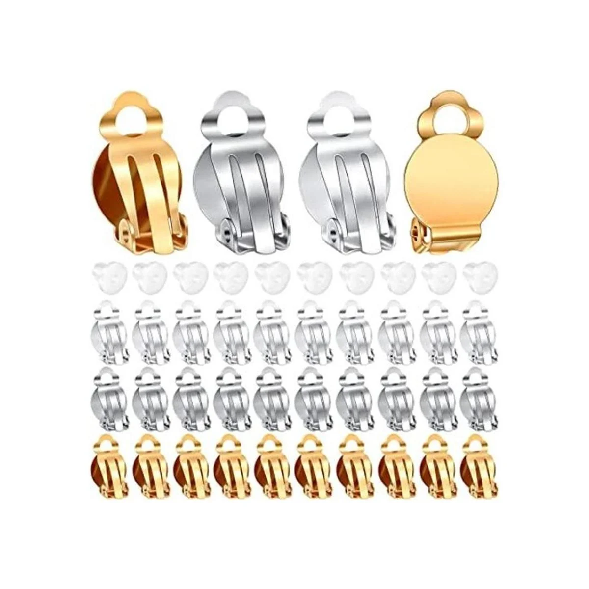 150 clips redondos y planos para pendientes y 200_1