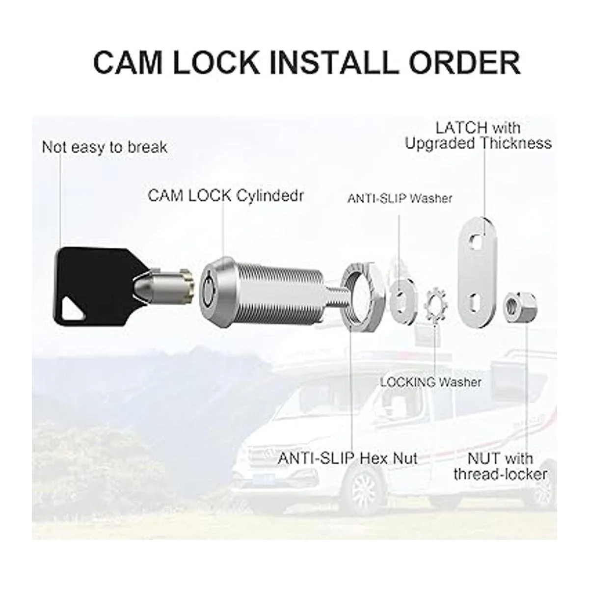 Paquete de 2 cerraduras de leva con llave igual_7
