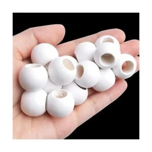 Aylifu Cuentas de madera natural 100 piezas de 0.787 in_7