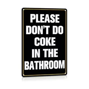 ALREAR Divertida decoración de baño bandera de metal para_1