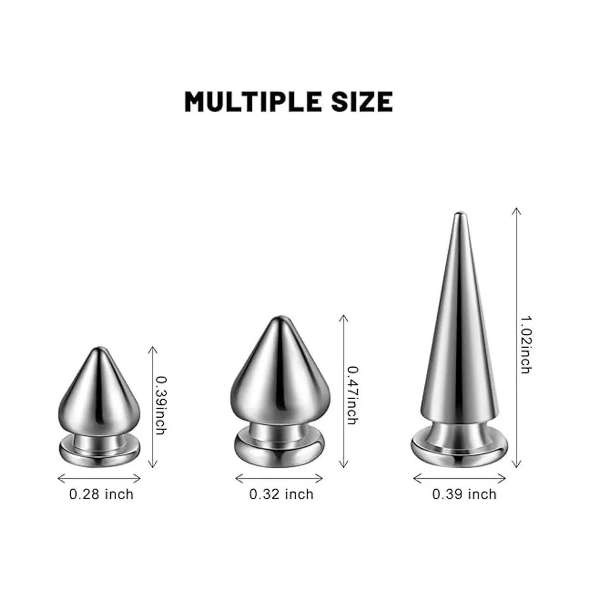 170 piezas de picos de cono de varios tamaños remaches_3