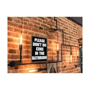 ALREAR Divertida decoración de baño bandera de metal para_6