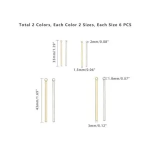 24 colgantes de acero inoxidable con forma de barra de_2