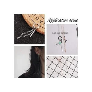 24 colgantes de acero inoxidable con forma de barra de_4