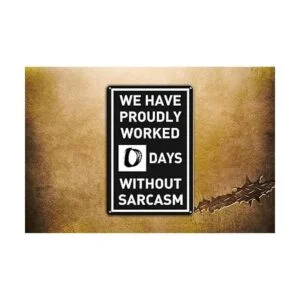 BAYABU letreros de metal de estaño 0 días sin sarcasmo_3