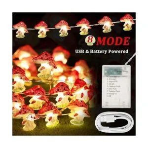 Luces de decoración de hongos en serie de 10 pies de_4