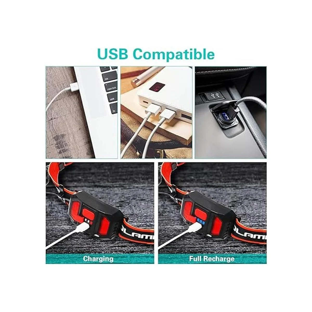 SEVENKA Linterna frontal recargable por USB de haz_6