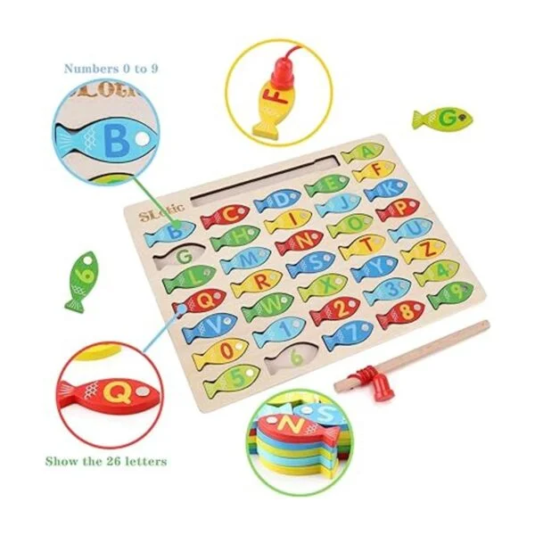 Slotic Juguete magnético de madera de pesca para niños_4