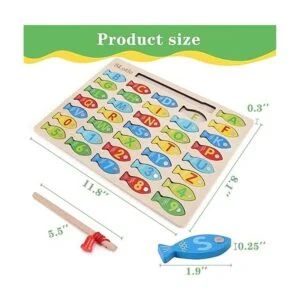 Slotic Juguete magnético de madera de pesca para niños_2