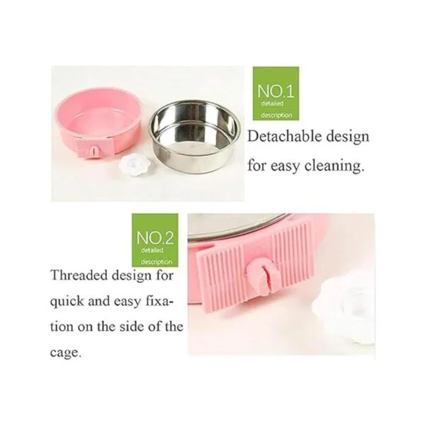 QIYADIN Cuenco colgante desmontable para perro acero_5