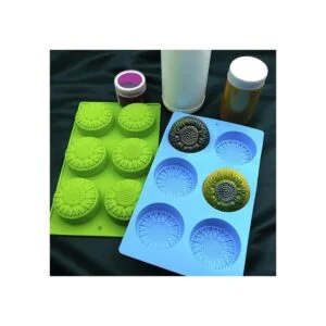 Moldes redondos de jabón de girasol paquete de 2 moldes_3