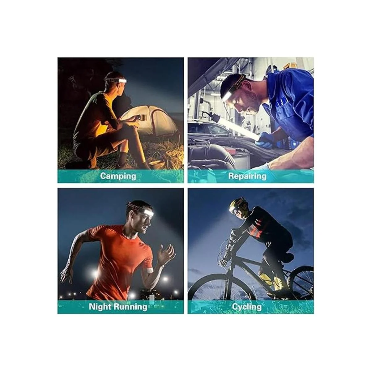 SEVENKA Linterna frontal recargable por USB de haz_5