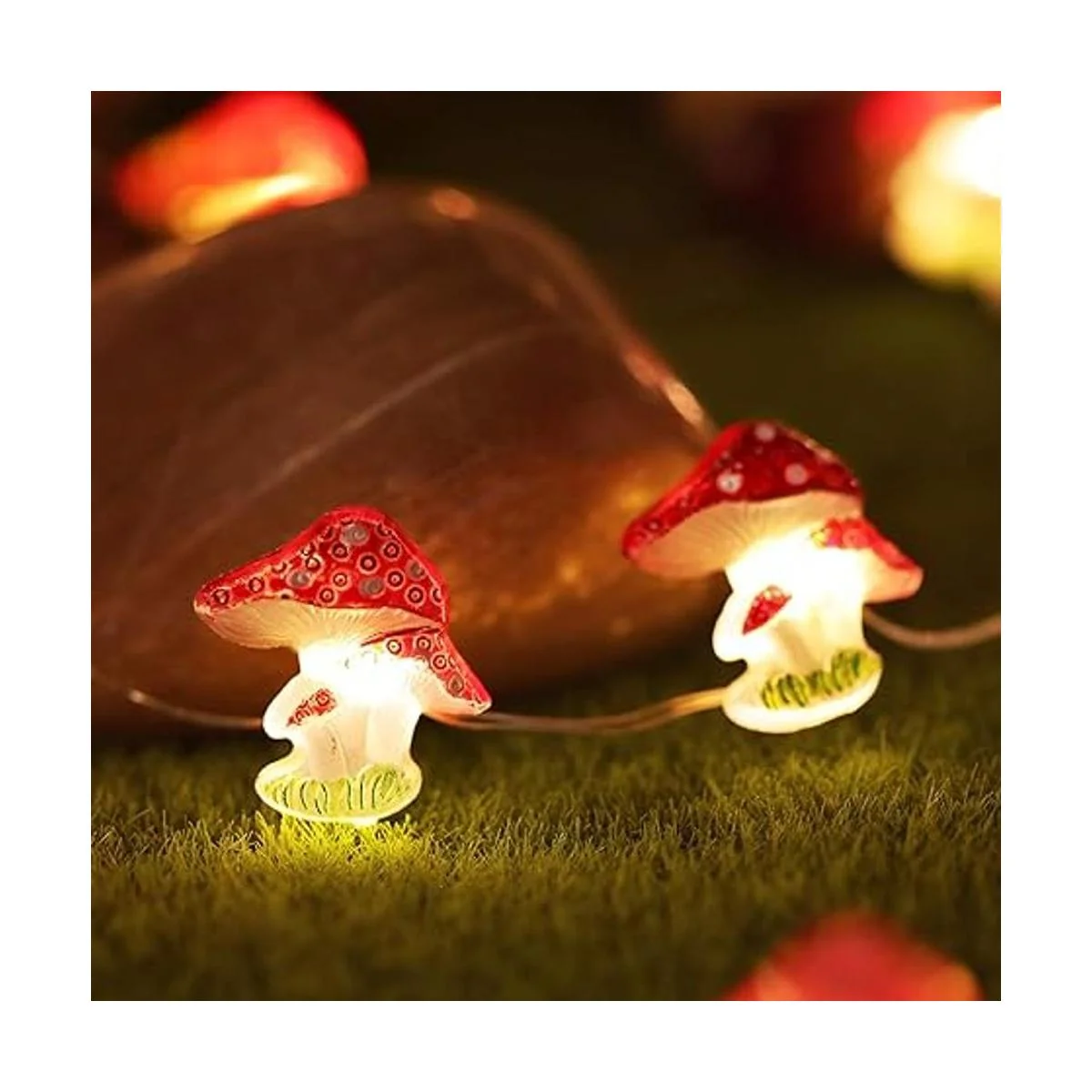 Luces de decoración de hongos en serie de 10 pies de_2