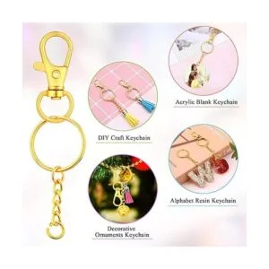 Selizo Anillos de llavero para manualidades 120 piezas_4