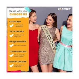 CORRURE Cinta de purpurina con papel de aluminio negro con_3