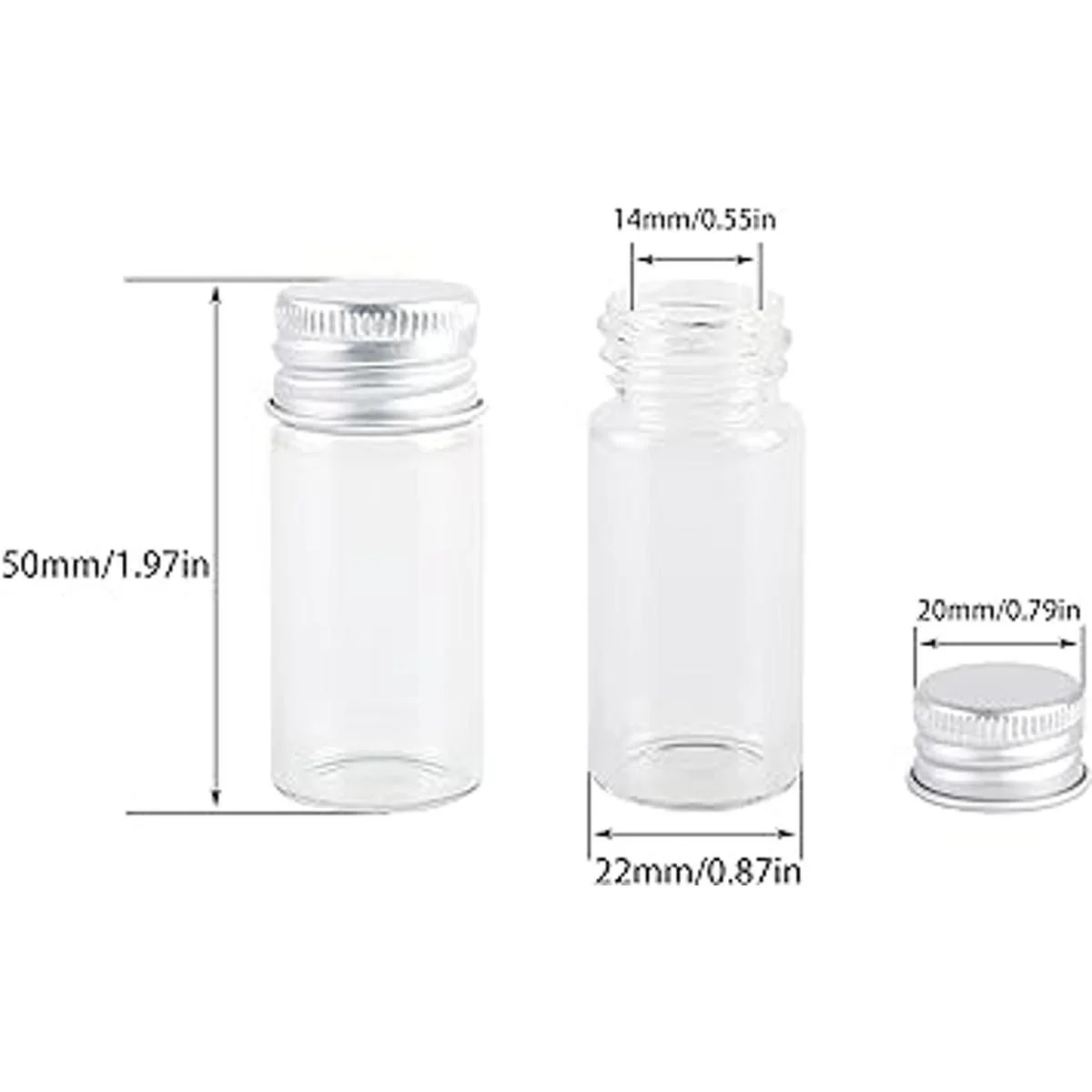 MaxMau 24 juegos de viales de vidrio de 0.3 fl oz_2