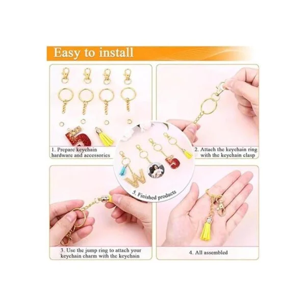 Selizo Anillos de llavero para manualidades 120 piezas_5