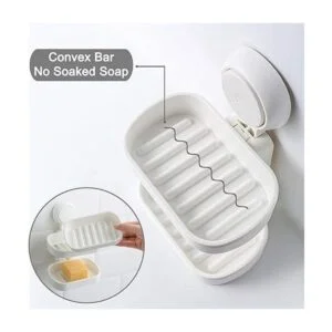 SunHorde Jabonera de doble capa con ventosa para ducha_4