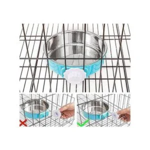 QIYADIN Cuenco colgante desmontable para perro acero_4
